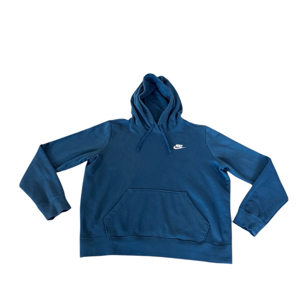 Nike Hoodie Men’s Medium Blue Club Fleeve Pullover Sportswear Embroidered Swoosh